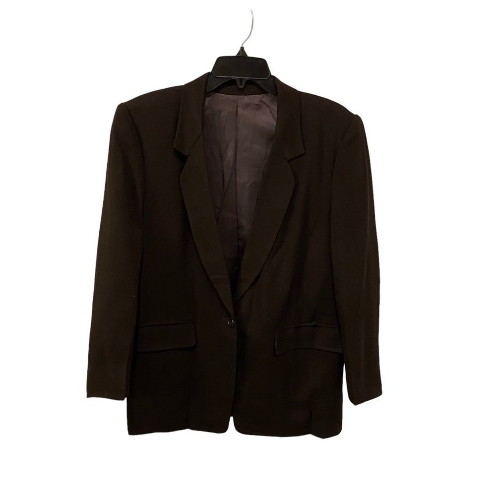 Bespoke Black Single Button Tailored Blazer Fully Lined Suit Jacket Size Medium